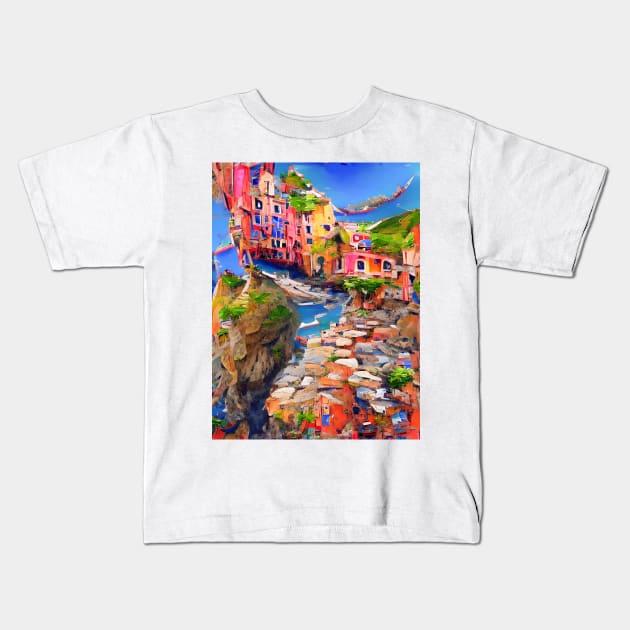 Colorful Village Kids T-Shirt by HeavenlyTrashy